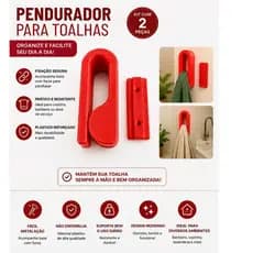 Kit Suporte Porta Toalha Banheiro Gancho Para Toalha De Rosto e Toalha De Banho Fixação Fácil