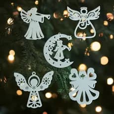 Enfeites para Árvore de Natal – Kit com Anjos  Vazados
