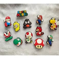 Kit de 4 a 10 Pins/Bottons Emborrachados Para Babuche - Mario Bros/Super Mario