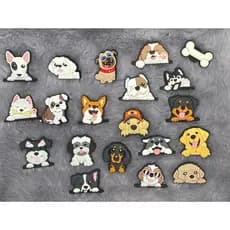 Unidade ou Kit 4 A 10 Peças Pins/Bottons Emborrachados Para Babuche - Cachorrinhos