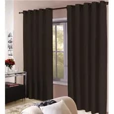 Cortina Roma com Ilhós Quarto Sala Decorativa  - 3,00 x 2,20 Marrom