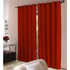 Cortina Roma Para Sala e Quarto com Ilhós - 3,00 x 2,20 - Vermelha