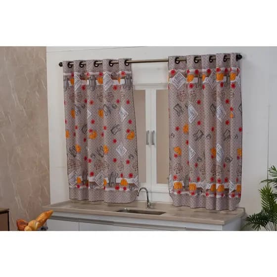 Cortina Para Cozinha 1,50 X 1,75 Estampada Oxford