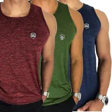 Kit 3 Camisetas Regata Masculina Dry Fit Academia Moda Fitness sem manga