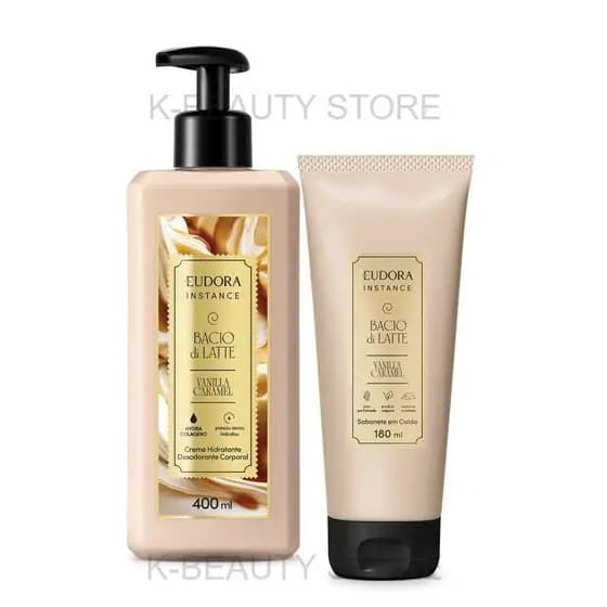 KIT Instance Vanilla Caramel: Creme Hidratante Desodorante Corporal 400ml + Sabonete em Calda Vanilla Caramel 180ml