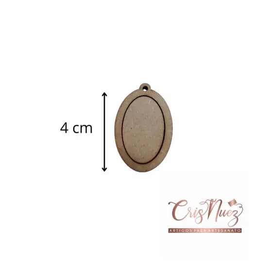Kit 50 Mini Bastidores oval 4 cm Pingente Colar Chaveiro Cris Artesanatos