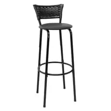 Banquetão Banco Estrutura Aço Preta Junco Preto Altura 80cm Alta Balcão Bancada Desmontada