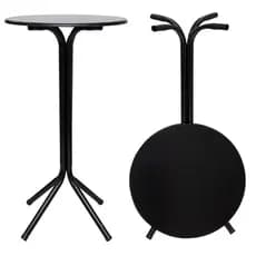 Mesa Bistrô Tampo MDF Estrutura Aço Preta Bar Cozinha Balcão Lanchonete Area Gourmet Duas Opções
