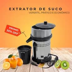 Espremedor Extrator de Suco Industrial Inox Bivolt 500W para Frutas Laranja e Limão Turbo Profissional Alto Desempenho