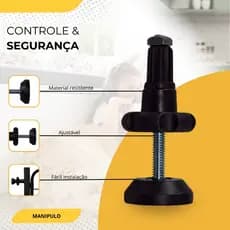 Conjunto Manipulos 4 Peças Parafusos Para Grade Proteção Portão Pet Ajustável