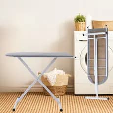 Mesa Tábua De Passar Roupa Premium Tecido Térmico Prática Porta Ferro Dobrável Com Regulagem de Altura