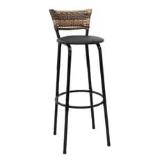 Banquetão Banco Altura 80cm Alta Estrutura Aço Preta Junco Capuccino Balcão Bancada Desmontada