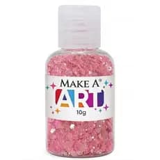 Glitter Flocado Rosa Holo Unhas Resina Vela 10g