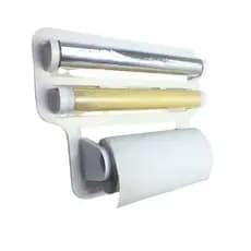 Porta Papel Toalha Triplo Suporte Branco Rolos Para Cozinha 4 em 1