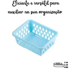 Kit 6 12 24 Cestos Azul Organizador Gaveta Cozinha Escritório Armário Lavanderia P (12x16)