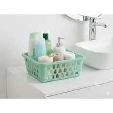 Kit 6 12 24 Cestos Verde Organizador Gaveta Cozinha Escritório Armário Lavanderia P (12x16)
