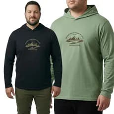 Kit 2 Camisetas Manga Longa Com Capuz GG ao G1 Plus Size  Masculino – 100% Algodão Esportiva Casual Academia