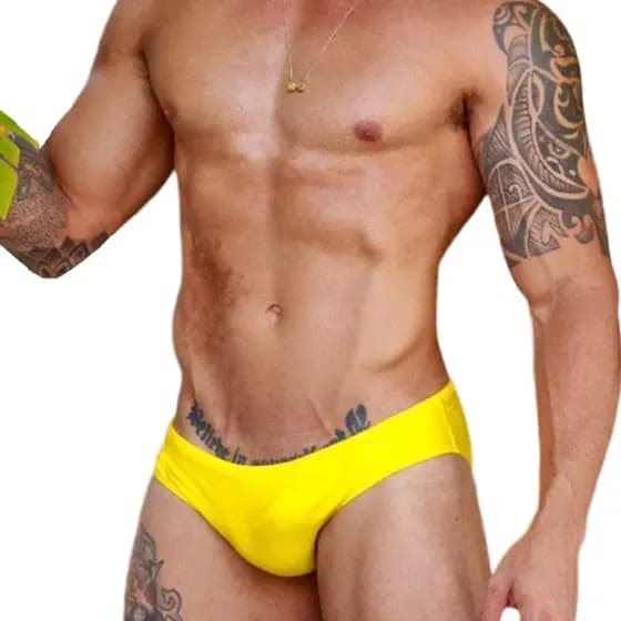 Sunga Masculina Slim Amarela - Sunga Cavada