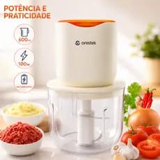 Processador Triturador Elétrico 600ml 100W Mega Power Para AlhoTemperos Alimentos Portátil Mini