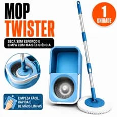 Mop Twister Balde Centrífuga Esfregão Giratório Inox Limpeza Piso Casa Rodo Prático Sem Esforço