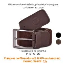 Cinto masculino elástico ajustável confortável ponteira em couro legitimo ajuste perfeito ao corpo