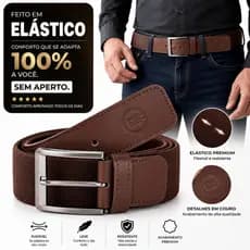 Cinto Elástico Masculino em Couro Legítimo de Alta Qualidade Elegância Versatilidade em uma só peça