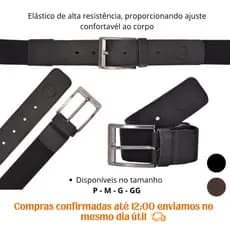 Cinto elástico flexível em couro legitimo Alta durabilidade Elegante e Confortavel