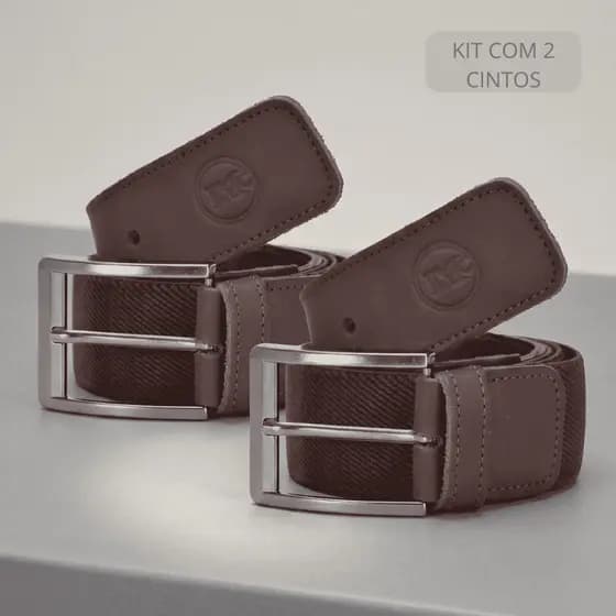 Kit 2 Cinto Elástico Masculino em Couro Legítimo de Alta Qualidade Elegância Versatilidade em uma só peça
