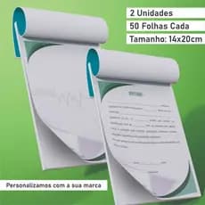 Bloco Receituário / 2 Unid / Personalizado 14x20cm / Médicos / Dentistas / Nutricionistas / Veterinários