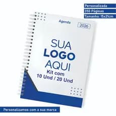 Kit 10/20 Agenda Personalizada / Brinde / Empresa / Logomarca / Foto