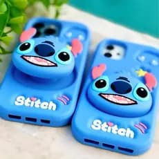 Capa Capinha Stitch De Silicone Com Popclip Para iPhone  13, 14, 15