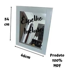 Moldura 100% MDF com espelho incluído 54 x 46cm