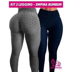 Kit 2 Leg suplex bolha Celulite Cós Alto 3D Flocada Legue Cintura Alta Envio Imediato Academia Empina Bumbum Fitness