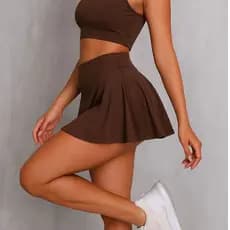 Short Saia Fitness Academia Suplex Feminino Estilo Bailarina Rodado cintura alta