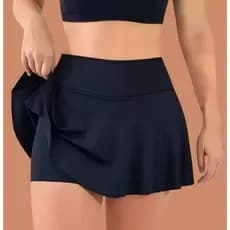 Short Saia Rodado Feminino Suplex Preto Academia Fitness Tapa Bumbum