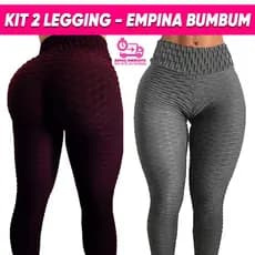 Kit2 Legging de academia Bolha Suplex Cós Alto Empina Bumbum Fitness legue suplex textura Flocada Cintura alta qualidade