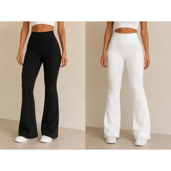 Calça Legging Flare Bailarina Cintura Alta