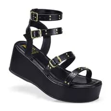 Sandália Feminina Tira Anabela Flatform Fivela Spike Estilosa 440