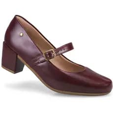 Sapato Feminino Boneca de Dança Salto baixo quadrado Bloco Confort Scarpin 6484