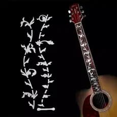Adesivo Marcador De Escala Prata Floral Para Violão/guitarra