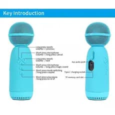 Microfone sem fio crianças karaokê microfone com alto-falante portátil handheld
