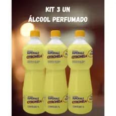Kit 3un álcool perfumado citronela Supervale 1L 46