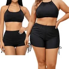Biquíni Top e Shorts Sunquíni Feminino Suplex Ajustável Praia Conjunto ou Só Top
