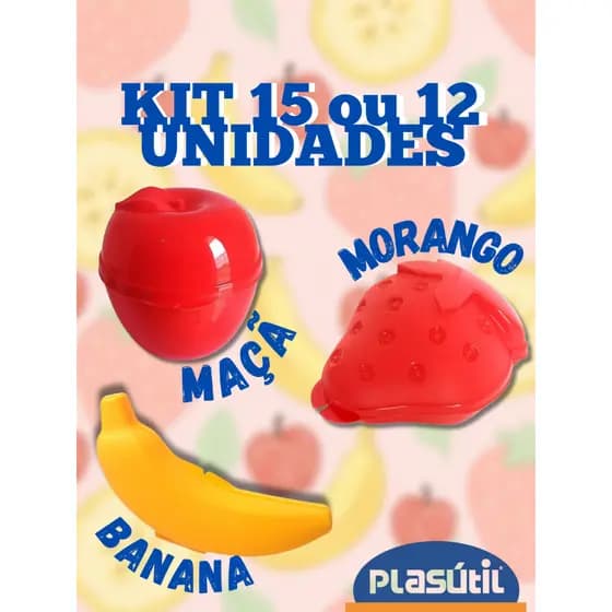 KIT 15 ou 12 unidades porta MORANGO ou BANANA ou MAÇA - PLASÚTIL