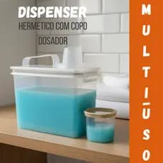 Dispenser Multiuso Hermético com trava e tampa/copo dosador - 1,9L - Plasútil