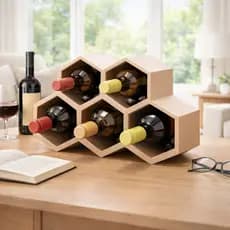Porta Vinhos Colmeia 6 Garrafas – Adega de Bancada