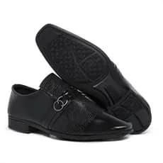 Sapato Social Masculino Preto Verniz Bico Quadrado