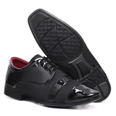 Sapato Masculino Social Preto Verniz De Amarrar