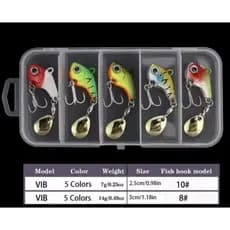 Kit C/ 5 Micro Isca Artificial Ferrinho Metal Vibrante Excelente P/ Pesca de Tilápias, Tucunarés e Traíras
