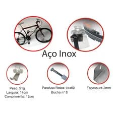 Suporte De Parede Para  Bicicleta Na Horizontal Com Apoio Para Pneus Modelo Adulto Infantil